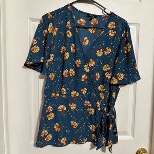 AUW Brand Dressy Wrap Blouse Medium